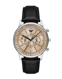 Emporio Armani Chronograph Telemeter Black Leather Watch - AR11634 - 788800