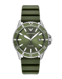 Emporio Armani- World Explorer Three-Hand Date Green Silicone Watch-AR11638-789080