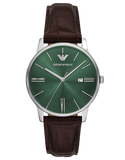 Emporio Armani - Three-Hand Date Brown Leather Watch - AR11672 - 789648