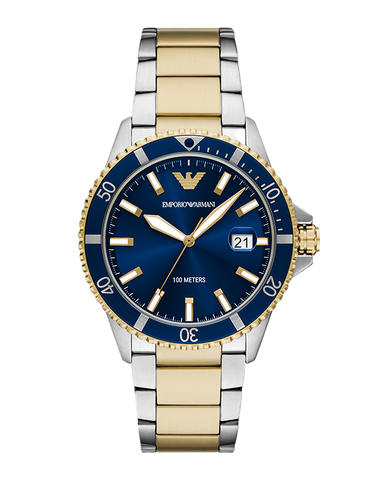 Emporio Armani - World Explorer Three-Hand Date Two-Tone Stainless Steel Watch - AR11682 - 790316