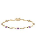 Amethyst Bracelet - 10ct Yellow Gold Amethyst & Diamond Bracelet - 787941