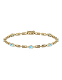 Blue Topaz Bracelet - 10ct Yellow Gold Blue Topaz & Diamond Bracelet - 787946