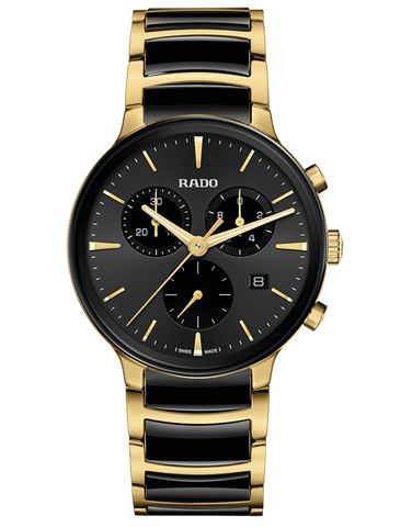 Rado - Centrix Chrono Qtz Black Ceramic Gold PVD 41mm - R30211152 - 790061
