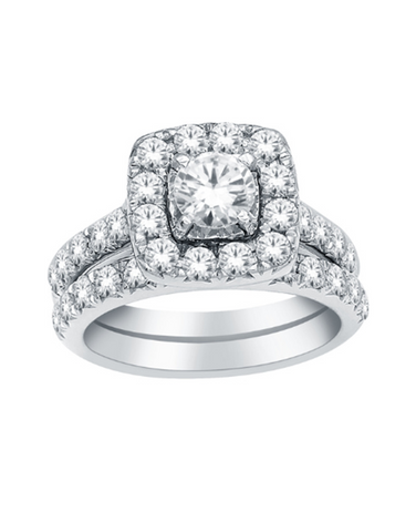 Bridal Set - 14ct Two Tone Diamond Bridal Set Rings - 770177