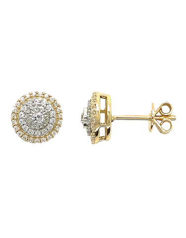 10ct Yellow Gold Diamond Set Stud Earrings- 789215