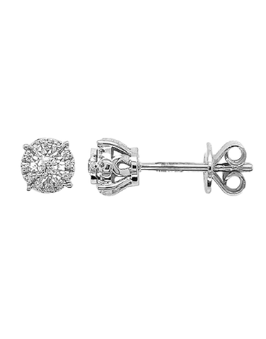 10ct White Gold Diamond Set Earrings- 789211