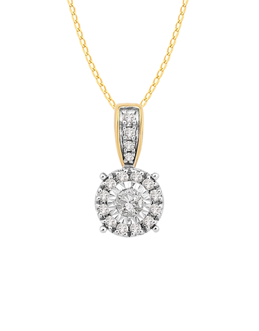 10ct Yellow Gold Diamond Pendant- 789208