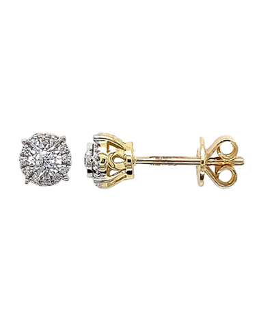 10ct Yellow Gold Diamond Set Earrings- 789210