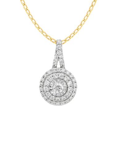 10ct Yellow Gold Diamond Set Pendant- 789212