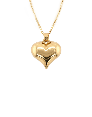Gold Pendant- 10ct Yellow Puff Heart Pendant- 785967