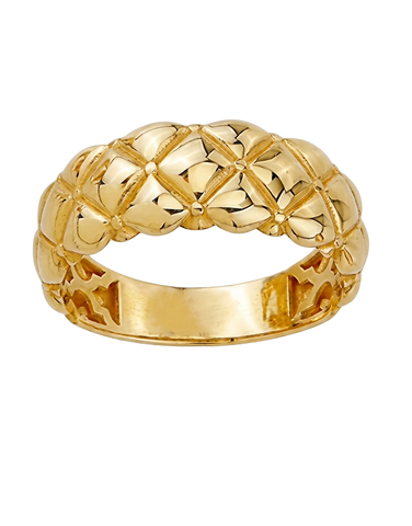 10ct Yellow Gold Ladies Quilted Style Ring - 789273