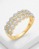 Diamond Ring - 10ct Yellow Gold Paralesque Diamond Set Ring - 781609