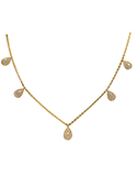 Diamond Necklet - 10ct Yellow Gold Diamond Set Station Necklet - 789350