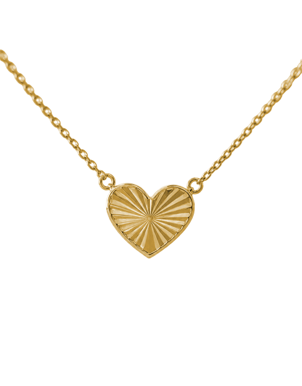 Gold Chain - 10ct Yellow Gold 43.2cm Heart Necklet - 790426