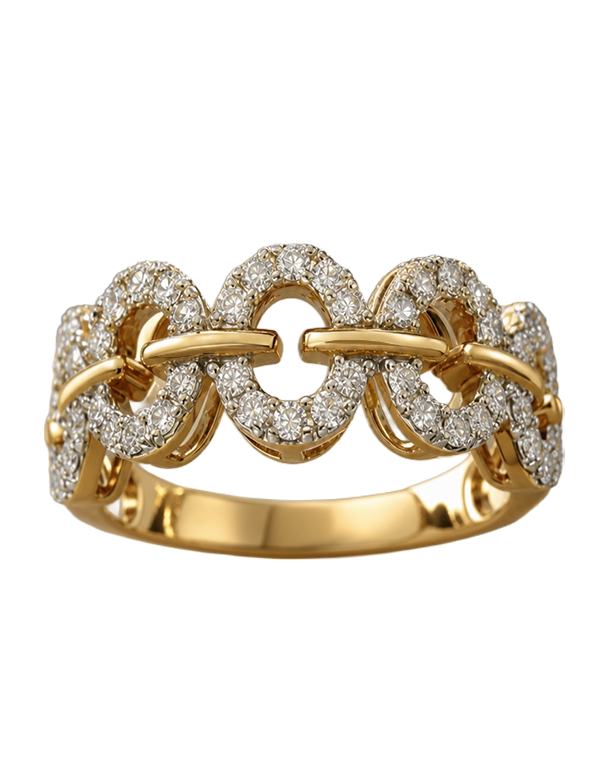 Diamond Ring - 14ct Yellow Gold Diamond Ring - 786874