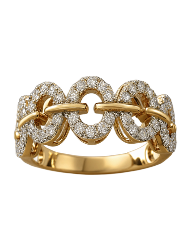 Diamond Ring - 14ct Yellow Gold Diamond Ring - 786874