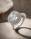 Diamond Ring - 14ct White and Rose Gold Diamond Ring - 756348