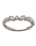 10ct White Gold Marquise & Round Brilliant Cut Diamond Band - 787994
