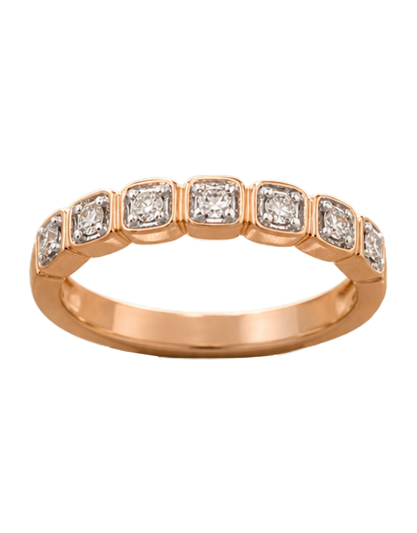 Diamond Ring - 14ct Rose Gold Diamond Ring - 761382