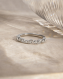 10ct White Gold Marquise & Round Brilliant Cut Diamond Band - 787994
