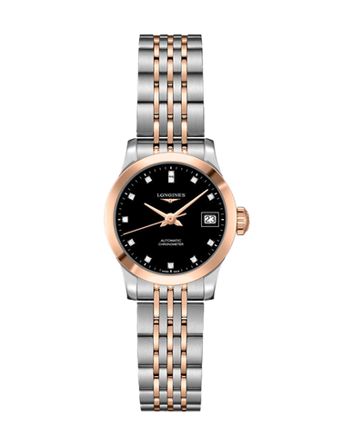 Longines Record- Auto Black Dial 2Tone Steel - L2.320.5.57.7 - 771334