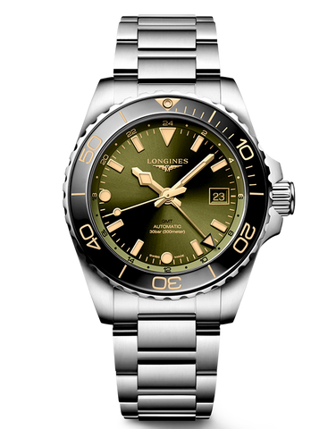 Longines Hydroconquest GMT - Automatic Green Dial Steel - L3.790.4.06.6 - 790219