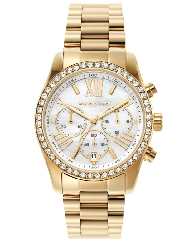 Michael Kors Lexington Lux Chronograph Gold Tone Stainless Steel Wat