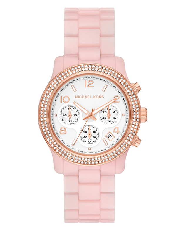 Michael kors 2025 pink runway watch