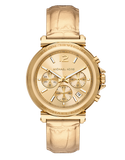 Michael Kors-Maren Chronograph Gold Leather Watch-MK7508-789087