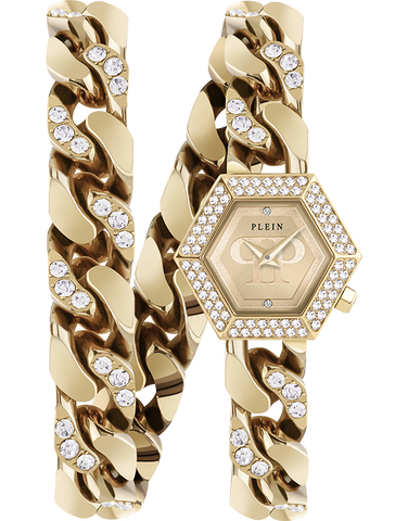 Philipp Plein - The Hexagon Gourmette Crystal Quartz 28mm Watch - PWWBA0523 - 788113