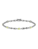 Peridot Bracelet - 10ct White Gold Peridot & Diamond Bracelet - 787945