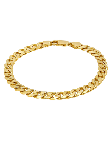 Gold Bracelet - 10ct Yellow Gold Men's Curb 22cm - 787038