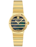 Versace Greca Logo Qtz Black Mop Dial Gold Pvd 33mm  - VE0S00525 - 790166