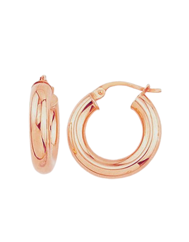 Gold Earrings - 10ct Rose Gold Round Hoop Earrings - 784875