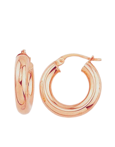 Gold Earrings - 10ct Rose Gold Round Hoop Earrings - 784875