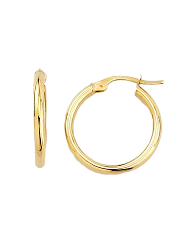 Gold Earrings - 10ct Yellow Gold Round Hoop Earrings - 784876