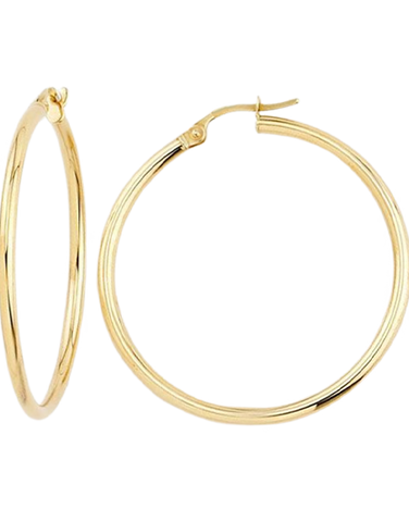 Gold Earrings - 10ct Yellow Gold Round Hoop Earrings - 781359