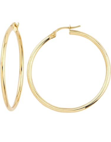 Gold Earrings - 10ct Yellow Gold Round Hoop Earrings - 781340