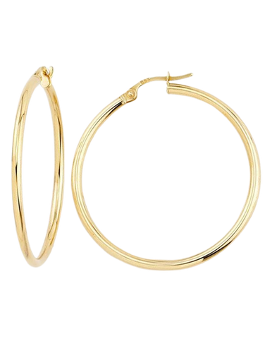 Gold Earrings - 10ct Yellow Gold Round Hoop Earrings - 783414