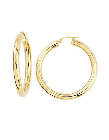 Gold Earrings - 10ct Yellow Gold Round Hoop Earrings -  788260