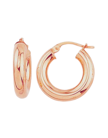 Gold Earrings - 10ct Rose Gold Round Hoop Earrings - 784137