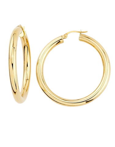 Gold Earrings - 10ct Yellow Gold Round Hoop Earrings - 788262