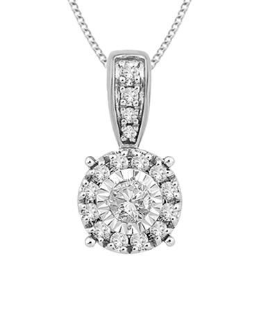 10ct White Gold Diamond Set Pendant- 789209