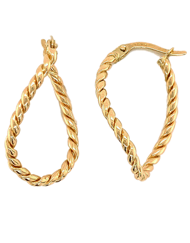 10ct Yellow Gold Twist Hoop Earrings -786892