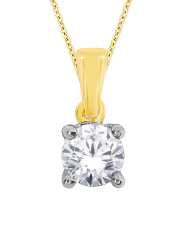 10ct Yellow Gold Solitaire Diamond Pendant - 770182