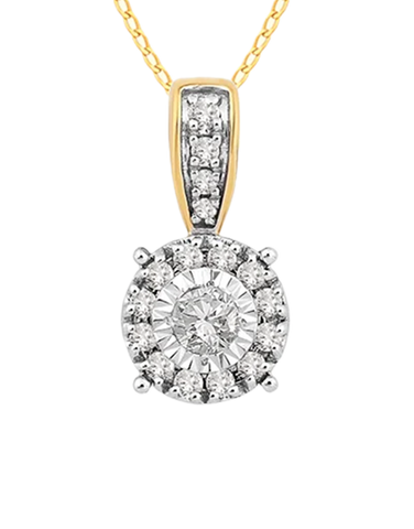 10ct Yellow Gold Diamond Pendant- 789208