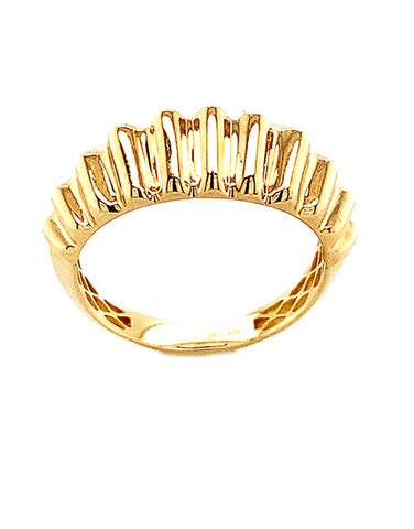 10ct Yellow Gold Ladies Croissant V Dome Style Ring- 787088