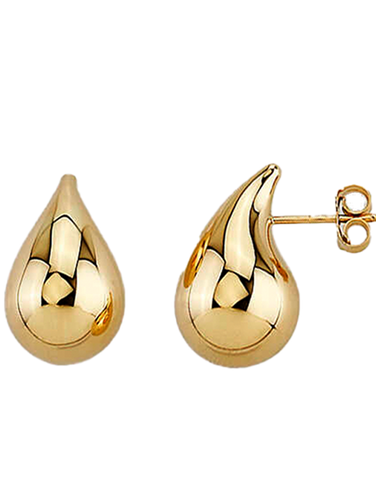 10ct Yellow Gold Tear Drop Stud Earring-  789260