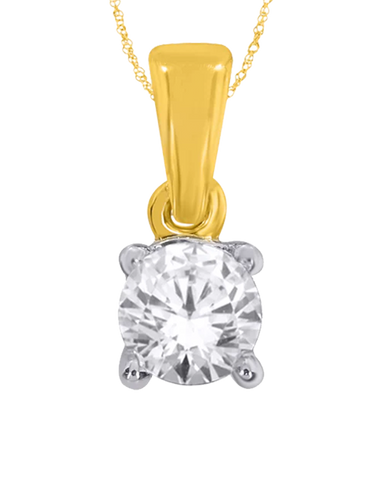 10ct Yellow Gold Solitaire Diamond Pendant - 770183