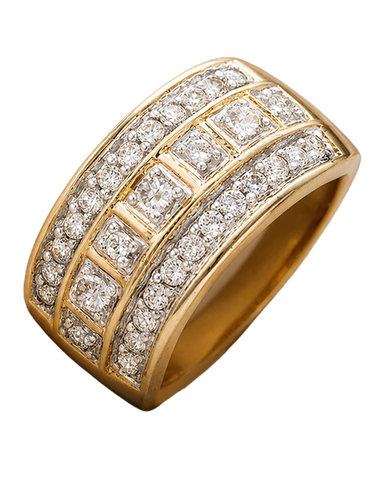 Diamond Ring - 9ct Yellow Gold Diamond Ring - 766080